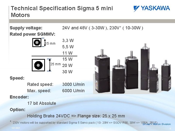 Động cơ Servo Yaskawa SGMMV